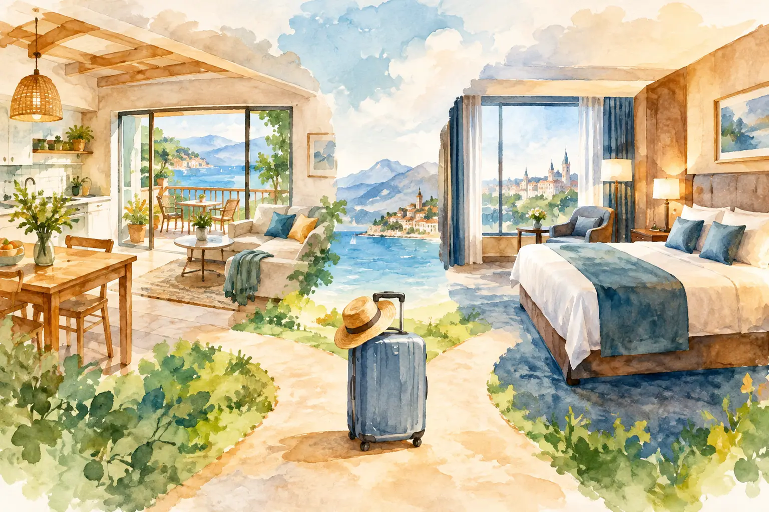 Holiday apartments versus hotels